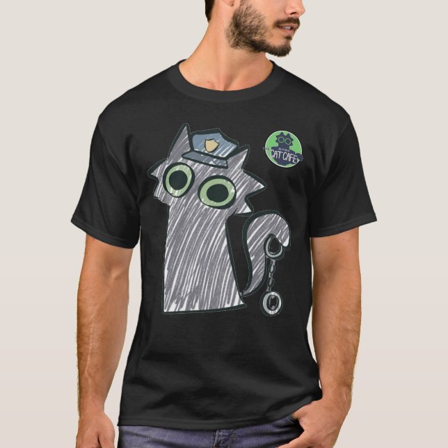 T-Shirt homme Kitty Cop – Purrtect & Serve Dark (Devant)