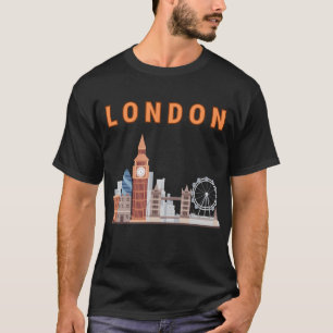 T-shirt homme Londres Skyline en noir