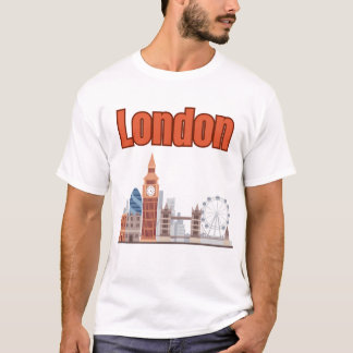 T-shirt homme Londres Skyline Gros Caractère