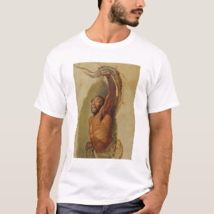 T-shirt Homme luttant avec un constricteur de boa, étude