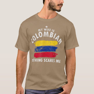 T-shirt Homme Ma Femme Est Colombienne Amusante Mari De Co