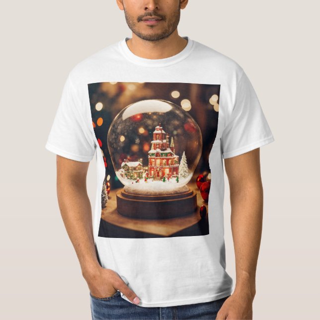 T-shirt homme - mains à travers cercle de verre (Devant)