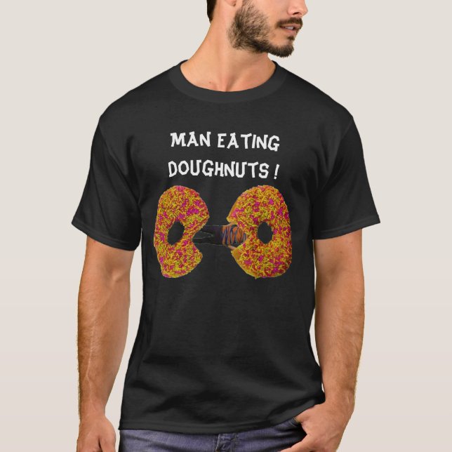 T-Shirt Homme Mangeant des Donuts (Devant)