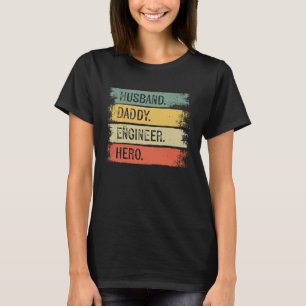 T-shirt Homme Mari papa Ingénieur Héros Ingénieur Papa