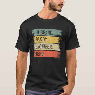 T-shirt Homme Mari papa Ingénieur Héros Ingénieur Papa