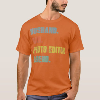 T-shirt Homme mari papa Photo Editor Légende Vintage Fathe