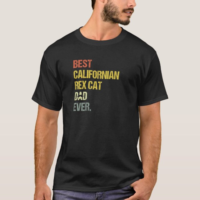 T-shirt Homme Meilleur californien Rex Cat Papa (Devant)
