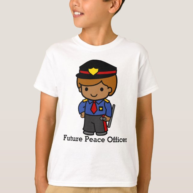 T-shirt Homme mignon de police avec bâton (Devant)