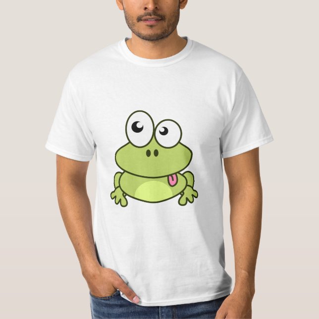 T-shirt Homme mignon drôle de bande dessinée de grenouille (Devant)