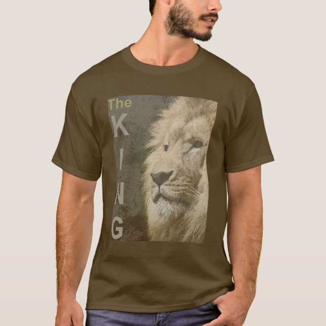 T-shirt homme moderne élégant Pop Art Lion Brown (Devant)