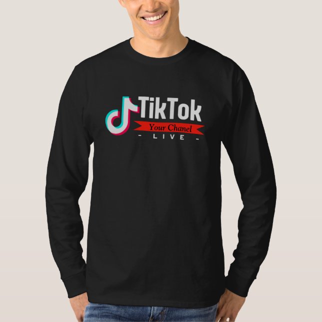 T-shirt homme Motif écran Impression Tiktok- Noir (Devant)