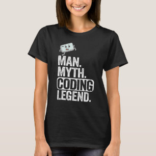 T-shirt Homme Myth Coding Legend Coder Papa Geek Ordinateu