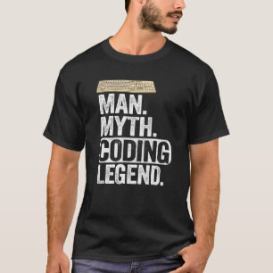 T-shirt Homme Myth Coding Legend Coder Papa Geek Ordinateu