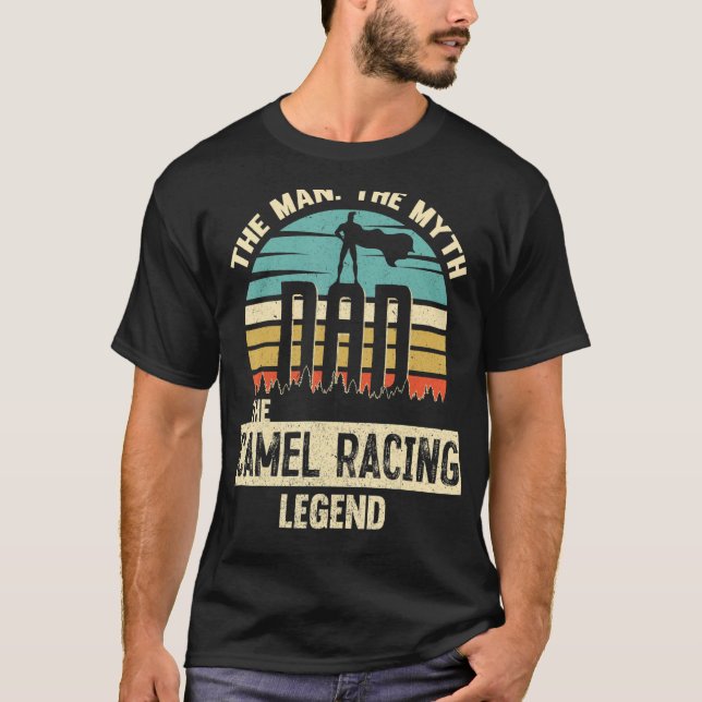 T-shirt Homme Mythe Légende Papa Camel Racing Jockey Extra (Devant)