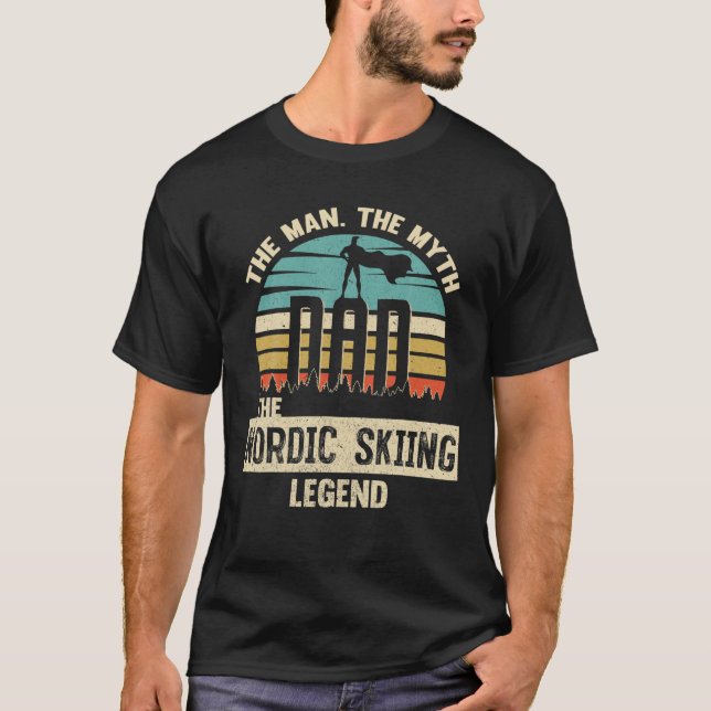 T-shirt Homme Mythe Légende Papa Ski nordique Ski Extraord (Devant)