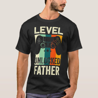 T-shirt Homme Niveau Déverrouillé Père Va Être Papa Cadeau