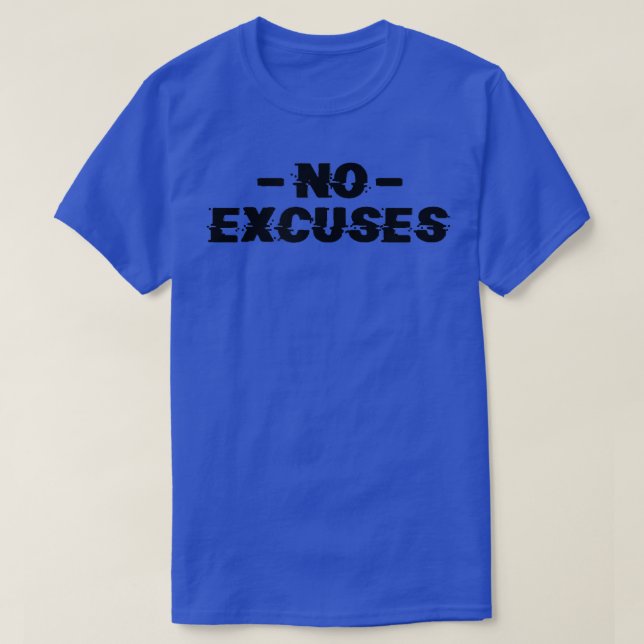 T-shirt Homme NO EXCUSES Gym Fitness Workout Bodybuilding  (Design devant)