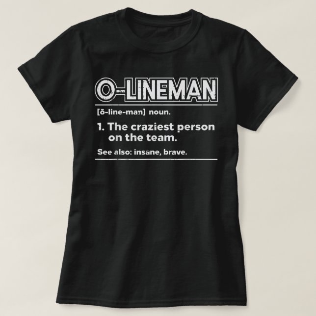 T-shirt Homme Offensive O Lineman Définition Football Funn (Design devant)