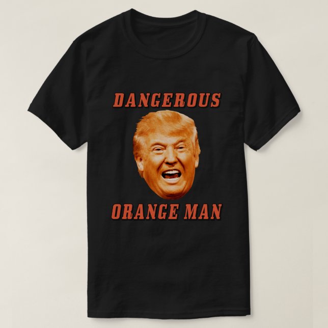 T-shirt Homme orange dangereux de la chemise | de Donald (Design devant)