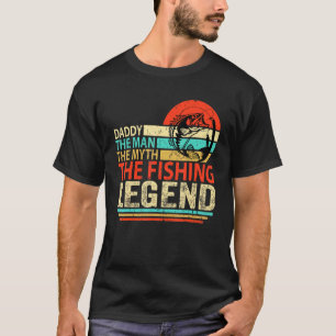 T-shirt Homme Papa Légende De Pêche Mythe Pêcheur Père