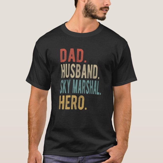 T-shirt Homme Papa Mari Marshal Aérien Héros (Devant)