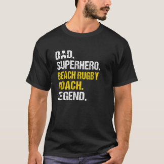 T-shirt Homme Papa Superhero Beach Rugby Entraîneur Humour