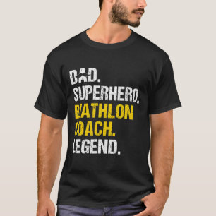 T-shirt Homme Papa Superhero Biathlon Entraîneur Funny Bia