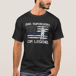 T-shirt Homme Papa Superhero Cop Légende Cop