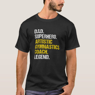 T-shirt Homme Papa Superhero Gymnastique Artistique Entraî