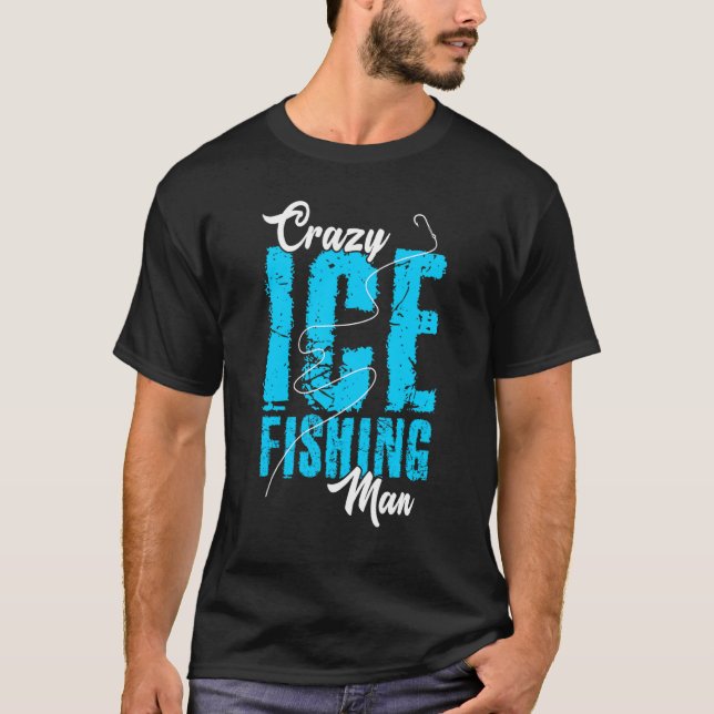 T-shirt Homme Pêche à la glace fou Fisher Hobby Fisher Ice (Devant)