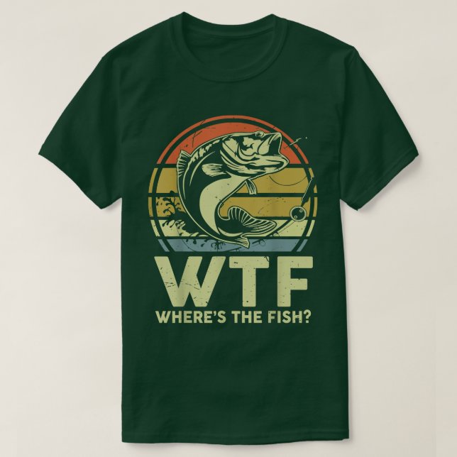 T-shirt Homme Père Day Pêche WTF Wheres Le Poisson Vinta (Design devant)