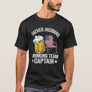 T-shirt Homme Père Mari USA Boire Équipe Capitaine Beer