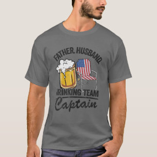 T-shirt Homme Père Mari USA Boire Équipe Capitaine Beer