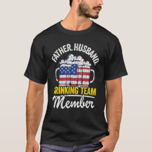T-shirt Homme Père Mari Usa Boire Membre de l'équipe Papa