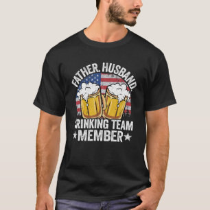 T-shirt Homme Père Mari USA Membre de l'équipe de boisson 