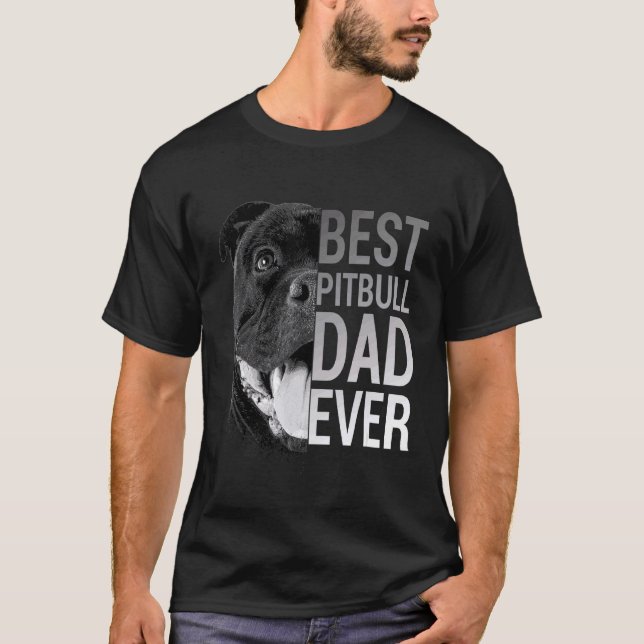 T-shirt Homme Pitbull Papa Chien (Devant)