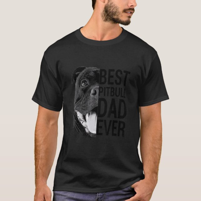 T-shirt Homme Pitbull Papa Chien 2 (Devant)