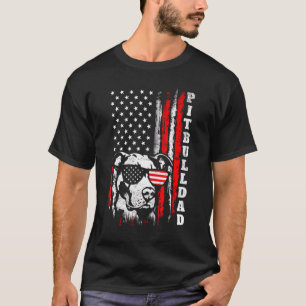 T-shirt Homme Pitbull Papa Pit Bull Dog 4 juillet Amérique