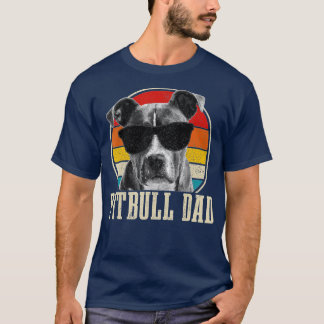 T-shirt Homme Pitbull Papa Vintage Lunettes de soleil Funn