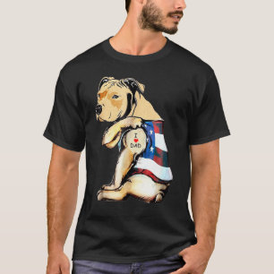 T-shirt Homme Pitbulls Chien Tatouage J'aime Papa