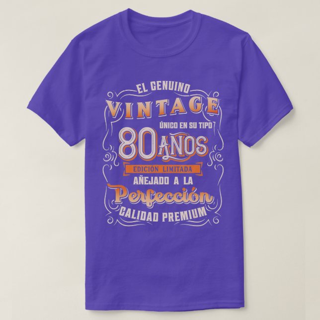 T-shirt Homme Playera Cumpleanos 80 80e anniversaire cadea (Design devant)