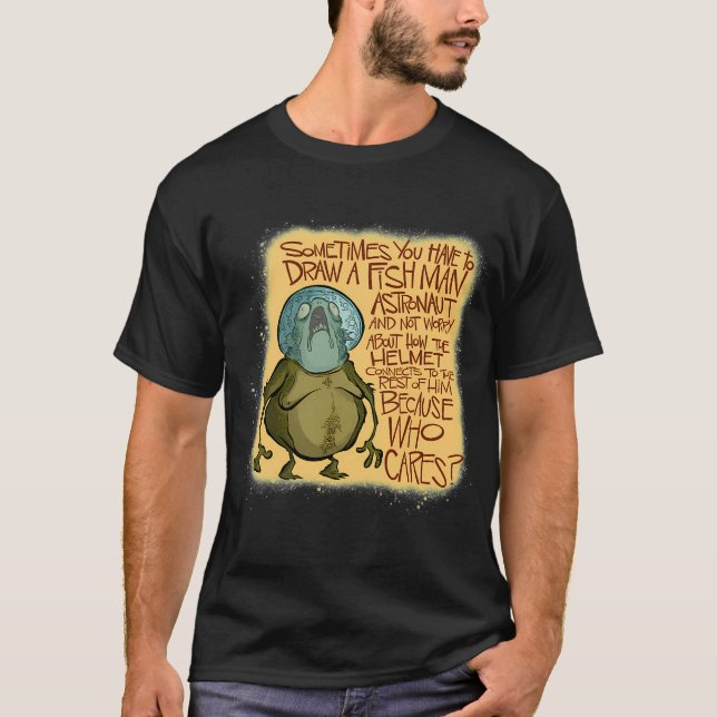 T-shirt Homme Poisson Astronaute (Devant)