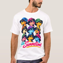 T-Shirt Homme Pop Art Coloré pour l'Été