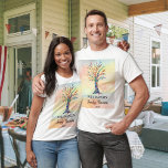 T-shirt homme pour la Réunion familiale arbre géné<br><div class="desc">Ces élégants T-shirts sont décorés d'un arbre généalogique en mosaïque aux couleurs de l'arc-en-ciel sur un arrière - plan d'aquarelle. Customisez-les avec votre nom de famille et l'année de votre réunion. Utilisez l'option Personnaliser supplémentaire pour modifier la taille, le style ou la couleur du texte si vous le souhaitez. Parce...</div>