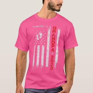 T-shirt Homme promu grand-père 2023 Drapeau patriotique en