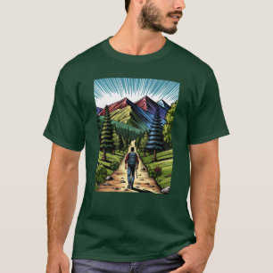 T-shirt Homme randonnant sur les sentiers
