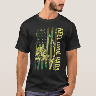 T-shirt Homme Reel Cool Baba Drapeau Américain Pêcheur Bob