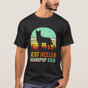 T-shirt Homme Rétro Meilleur Red Blue Heeler Grandpop Aust