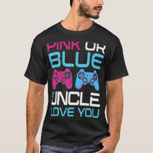 T-shirt Homme Rose Ou Bleu Genre Révéler Vidéo Jeu Oncle F