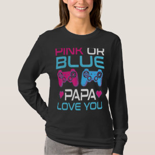 T-shirt Homme Rose Ou Bleu Genre Révéler Vidéo Jeu Papa Fa